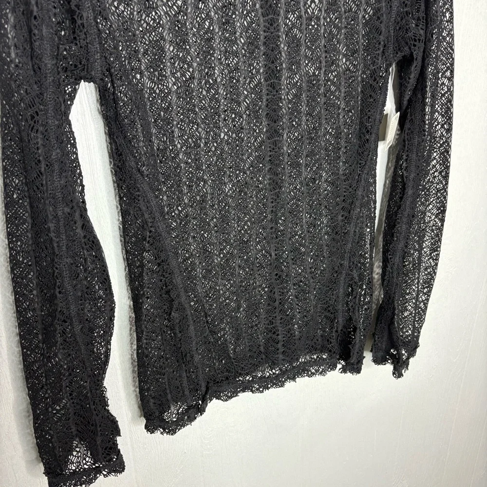 NWT Free People On the Road twisted lace top black size medium